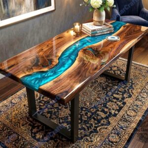 Wooden Epoxy Console Table